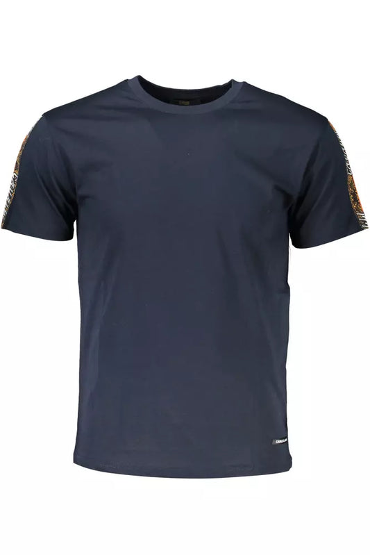 Elegant Blue Printed Cotton T-Shirt