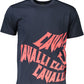 Elegant Blue Printed Round Neck Tee