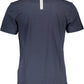 Chic Blue Printed Crew Neck Tee