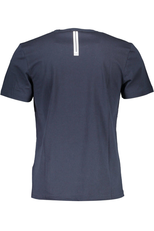 Chic Blue Printed Crew Neck Tee