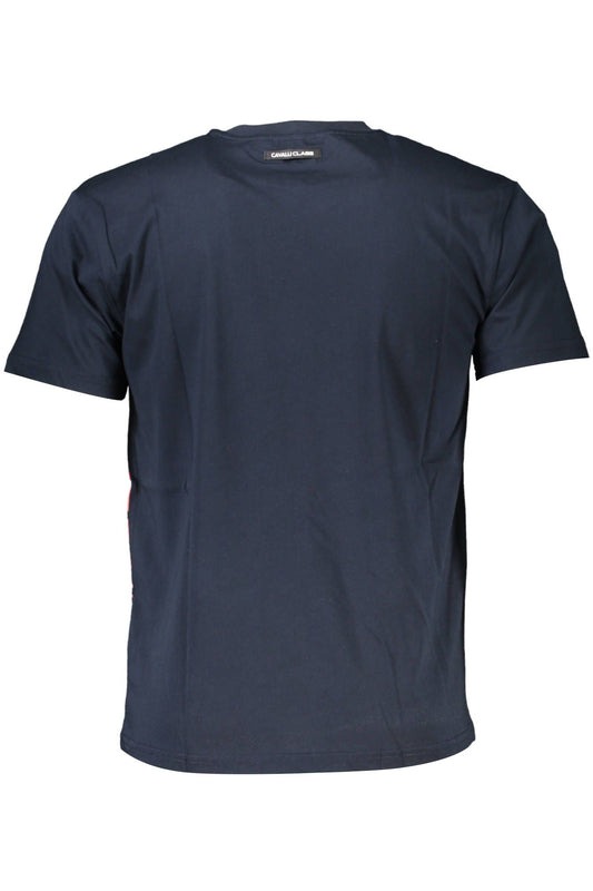 Elegant Blue Printed Round Neck Tee