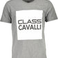 Chic Gray Printed Cotton Crew Neck T-Shirt