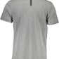 Chic Gray Printed Cotton Crew Neck T-Shirt