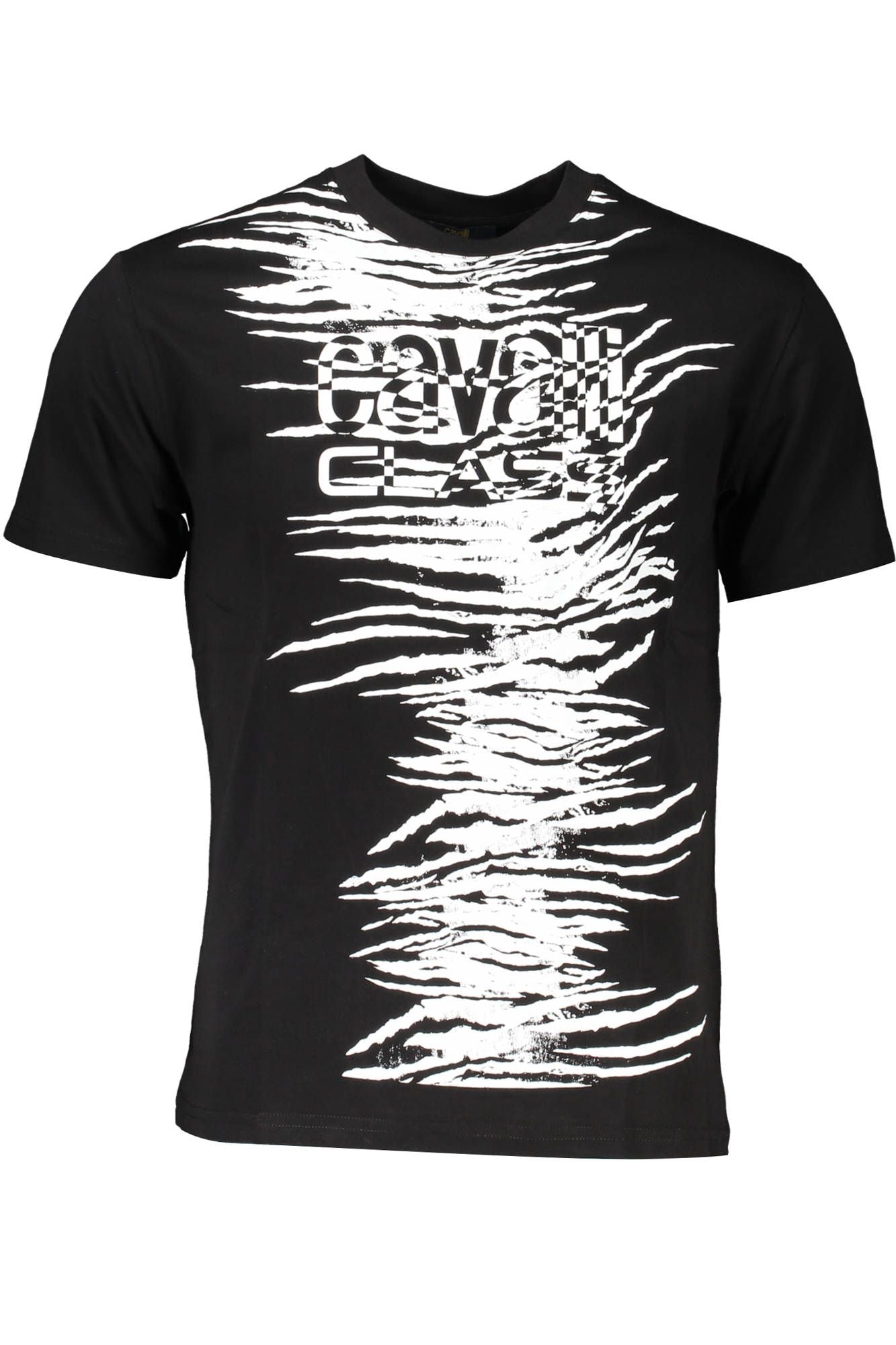 Elegant Black Cotton Tee with Iconic Print