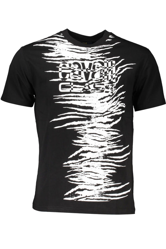 Elegant Black Cotton Tee with Iconic Print