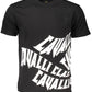 Sleek Black Cotton Tee with Signature Print