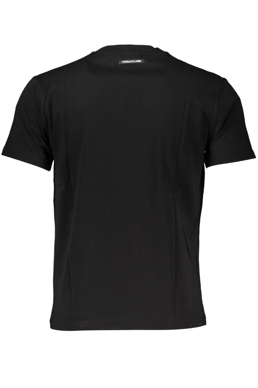 Elegant Black Cotton Tee with Iconic Print