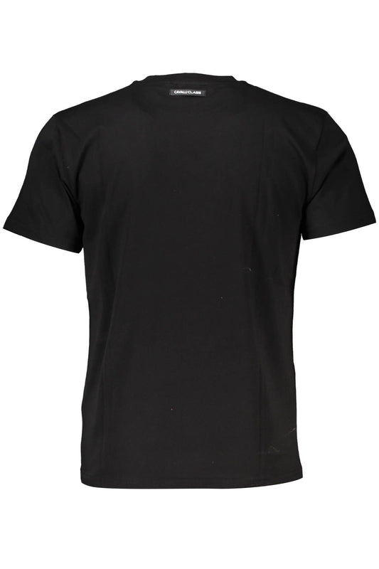 Elegant Black Cotton Tee with Exclusive Print