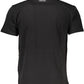 Sleek Black Cotton Tee with Signature Print