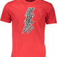 Elegant Red Cotton Tee with Signature Print