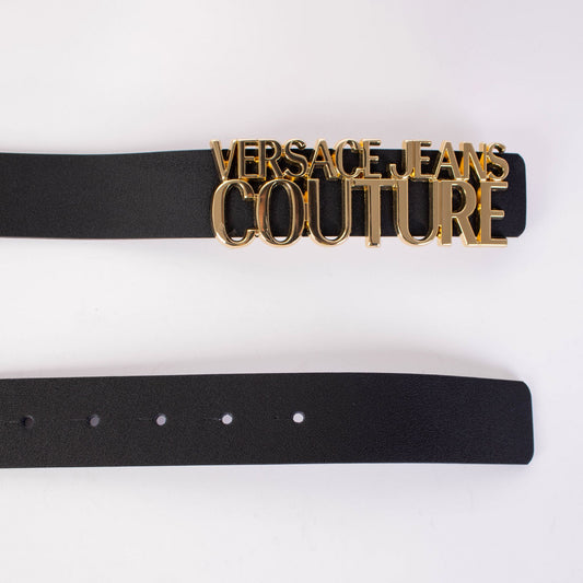 Versace Couture Chic Black Leather Belt