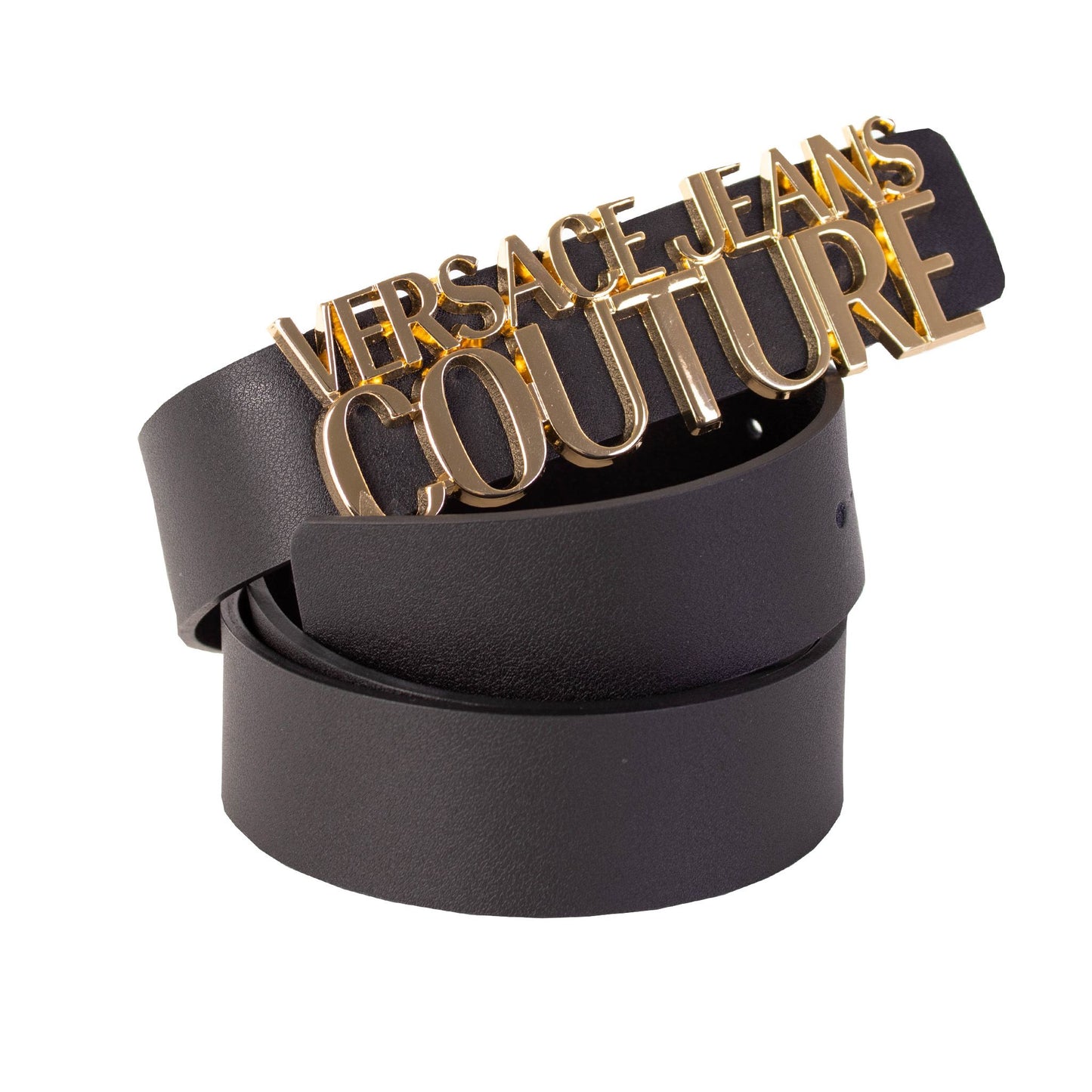 Versace Couture Chic Black Leather Belt