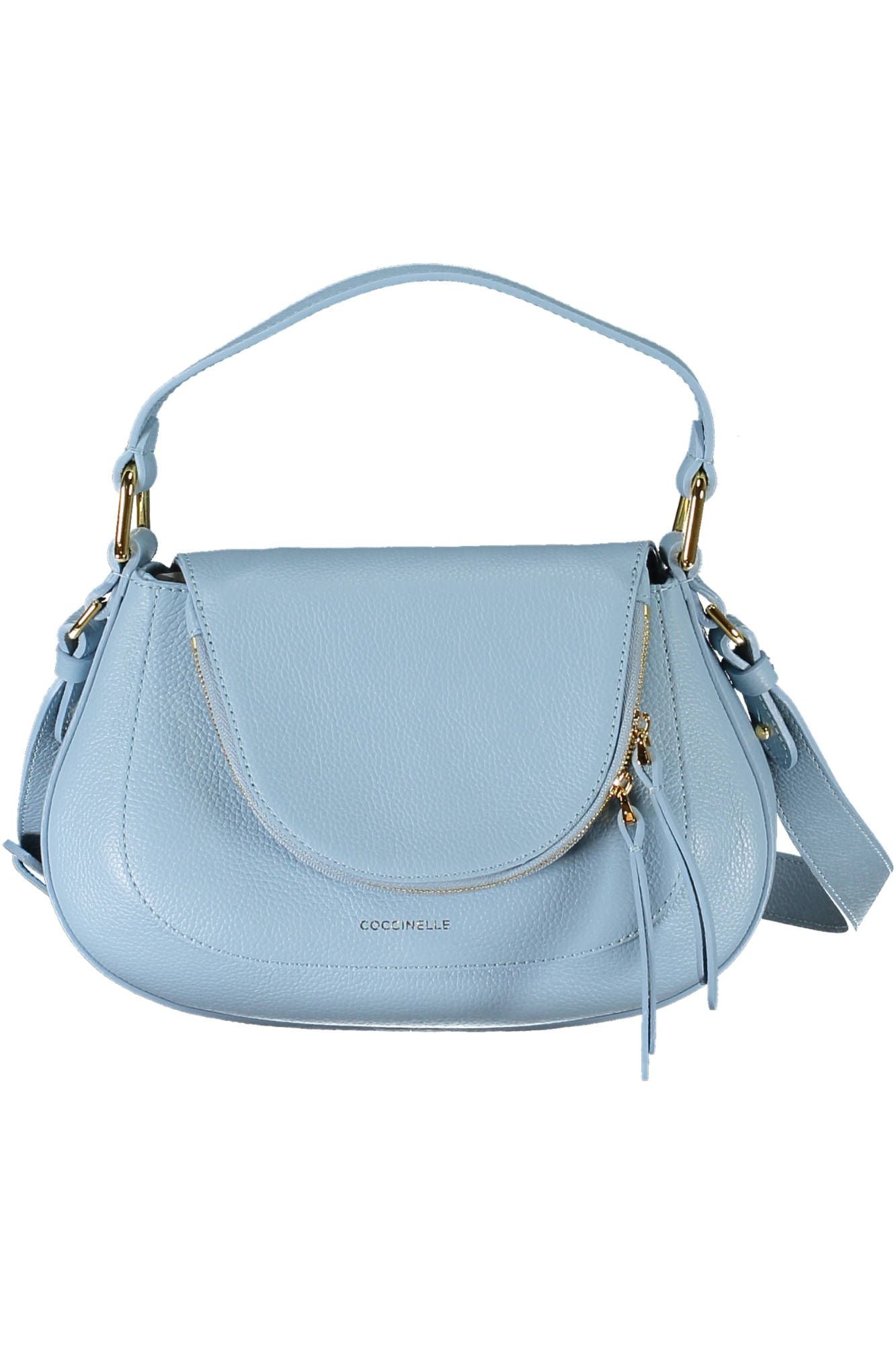 Chic Light Blue Leather Handbag