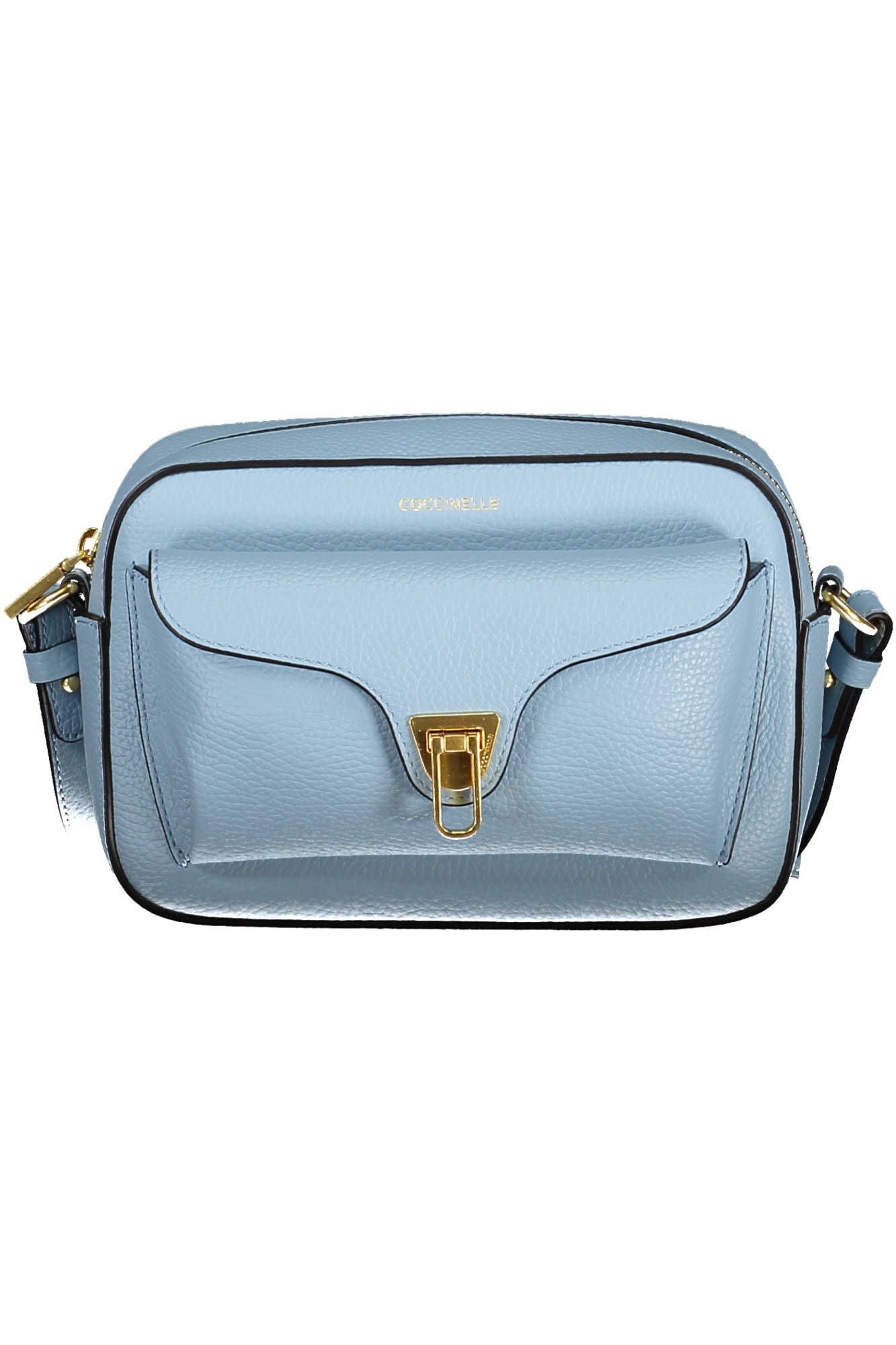 Chic Light Blue Leather Shoulder Bag