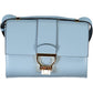 Elegant Light Blue Leather Shoulder Bag
