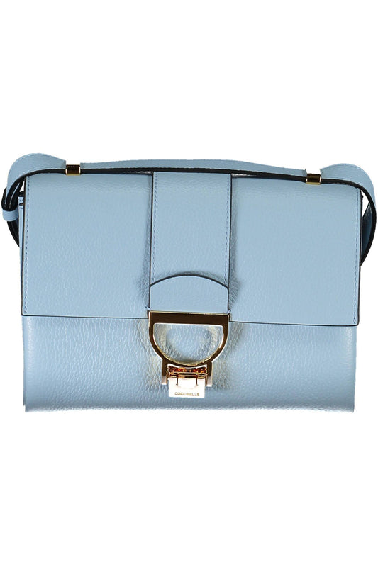 Elegant Light Blue Leather Shoulder Bag