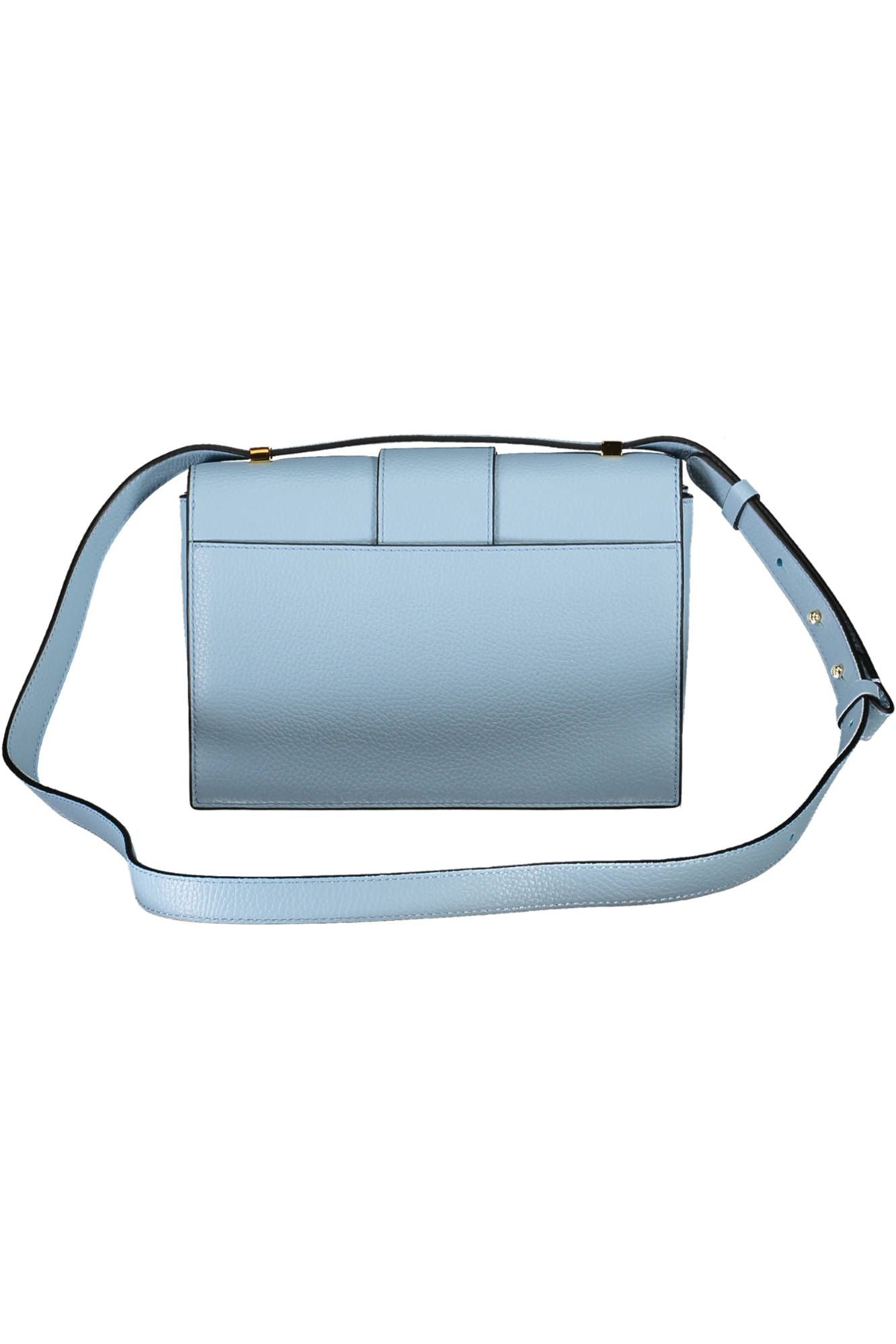 Elegant Light Blue Leather Shoulder Bag