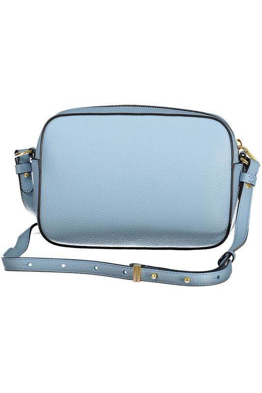 Chic Light Blue Leather Shoulder Bag