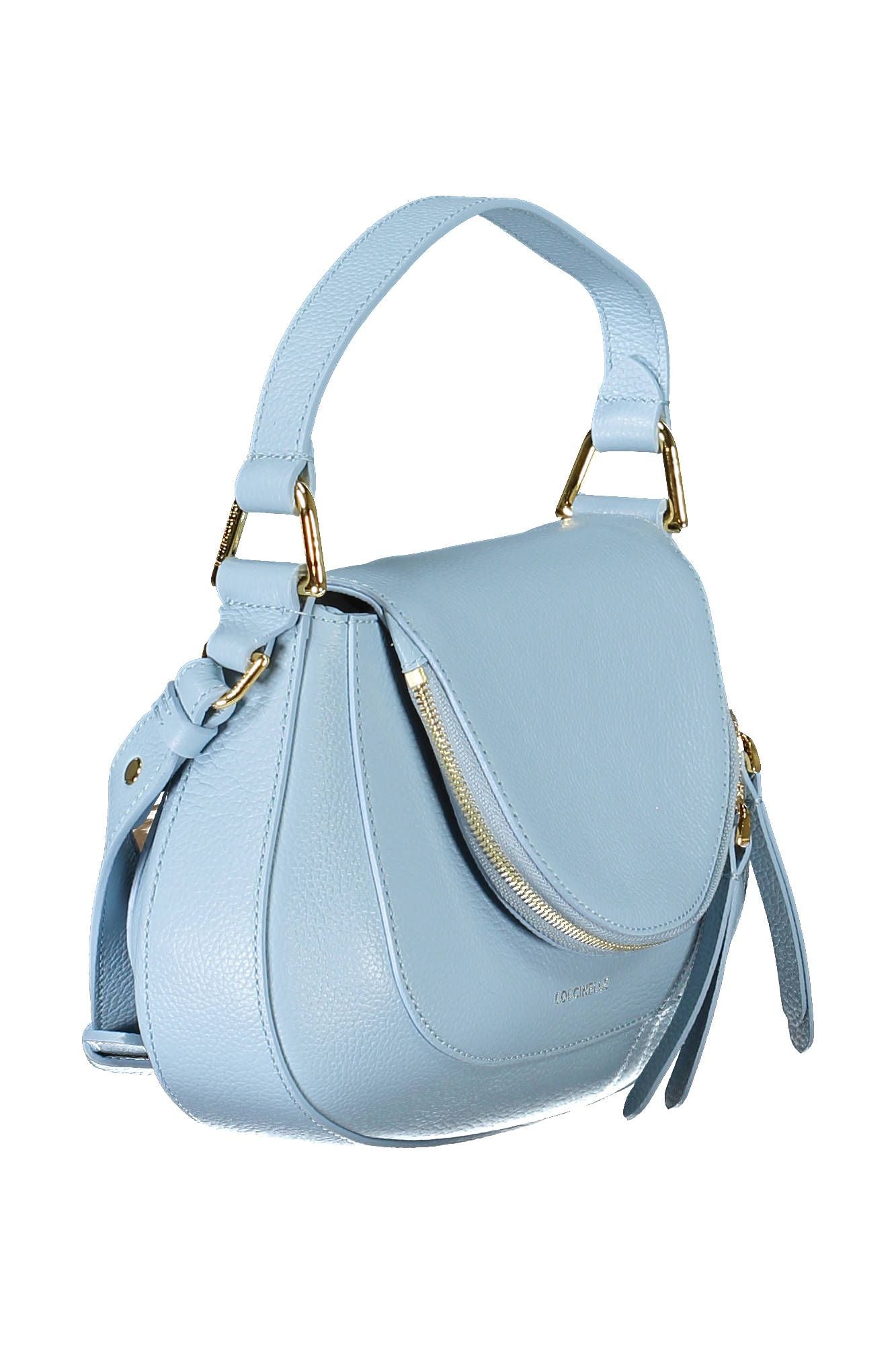 Chic Light Blue Leather Handbag