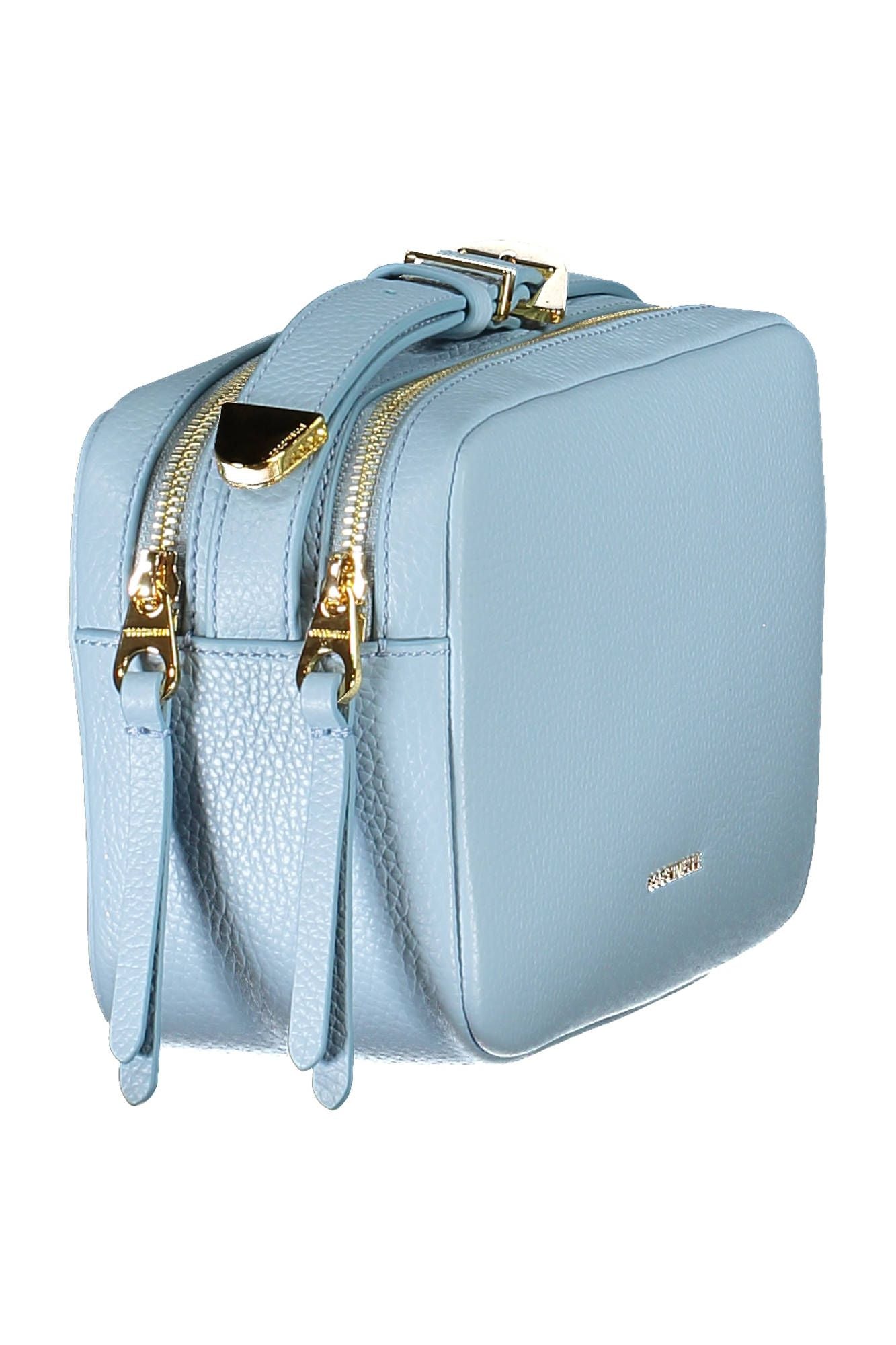 Elegant Light Blue Leather Shoulder Bag