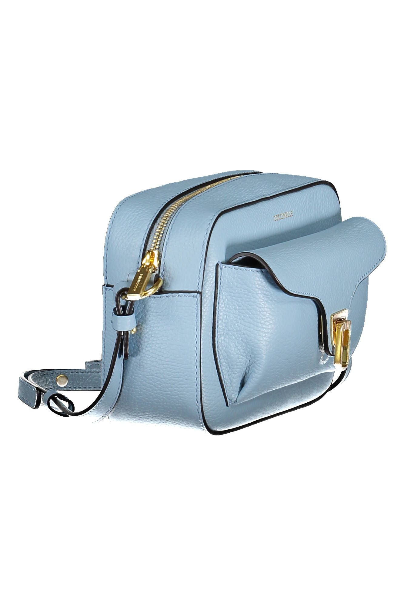 Chic Light Blue Leather Shoulder Bag