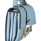 Elegant Light Blue Leather Shoulder Bag