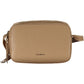 Chic Beige Leather Shoulder Bag with Logo