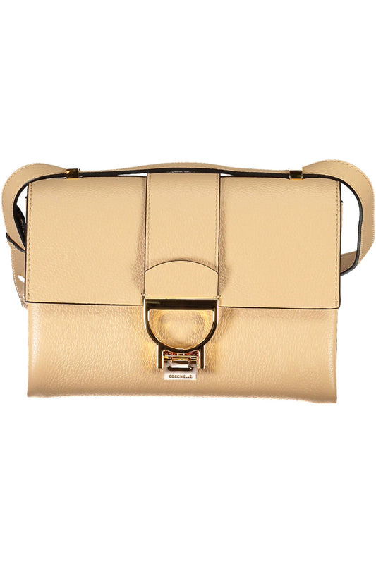 Elegant Beige Leather Shoulder Bag for Women