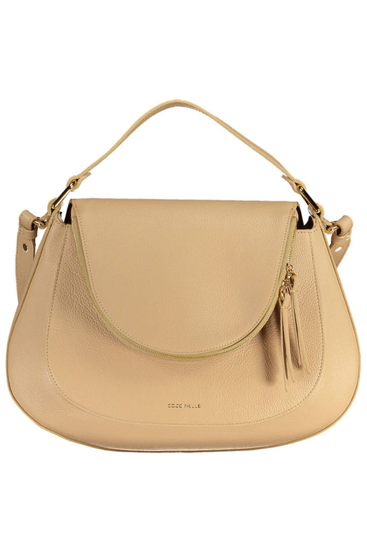 Beige Leather Elegance Shoulder Bag