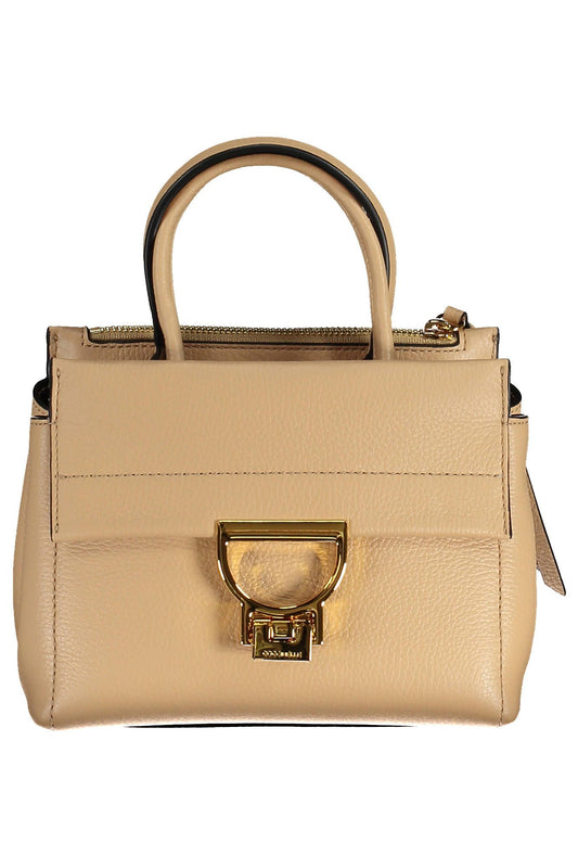 Beige Leather Elegance Shoulder Bag