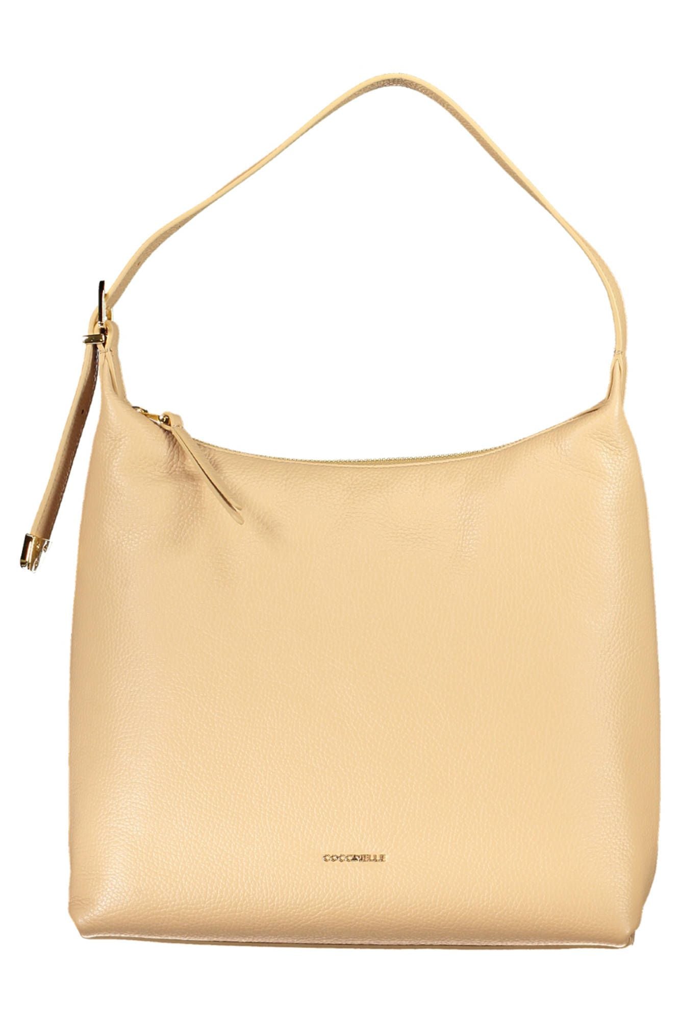 Beige Leather Elegance Shoulder Bag