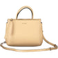Beige Leather Elegance Handbag with Charm