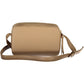 Chic Beige Leather Shoulder Bag with Logo