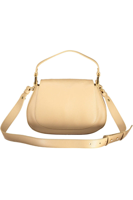 Beige Leather Elegance Shoulder Bag