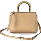Beige Leather Elegance Shoulder Bag