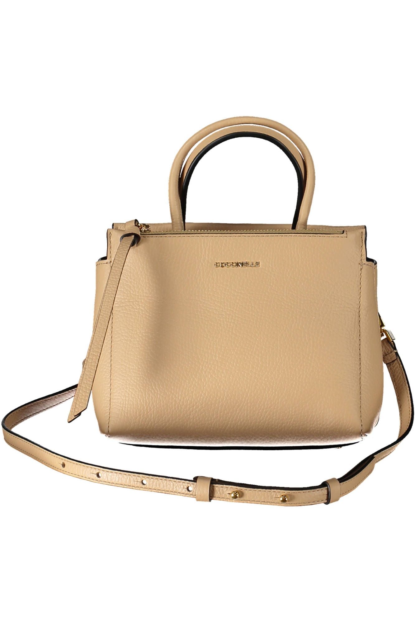 Beige Leather Elegance Shoulder Bag