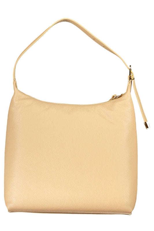 Beige Leather Elegance Shoulder Bag