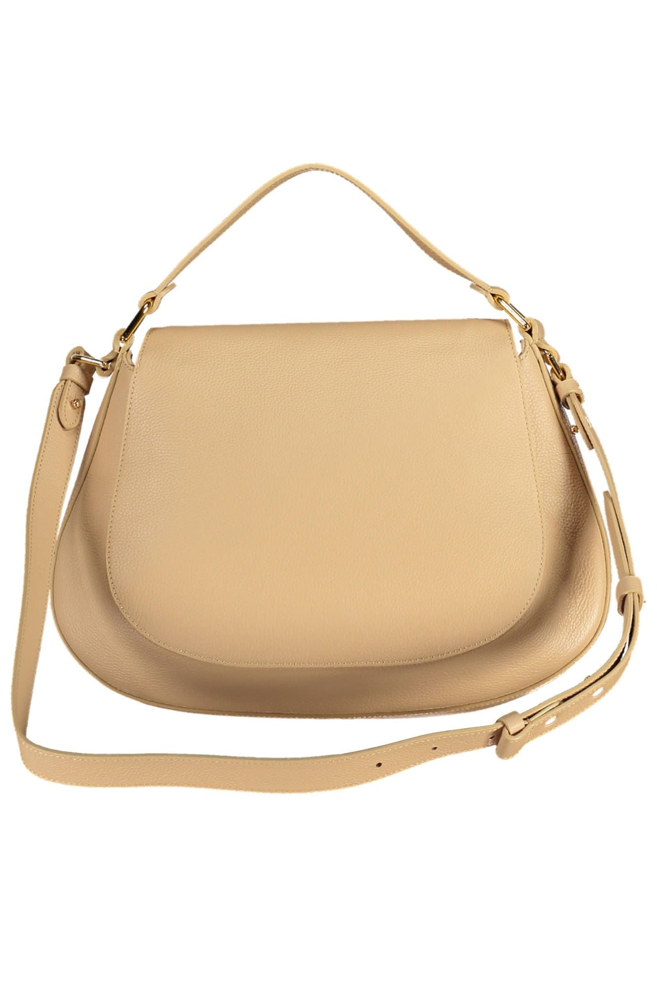 Beige Leather Elegance Shoulder Bag