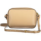Elegant Beige Leather Shoulder Bag with Pockets