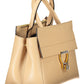Beige Leather Elegance Handbag with Charm