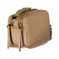 Chic Beige Leather Shoulder Bag with Logo