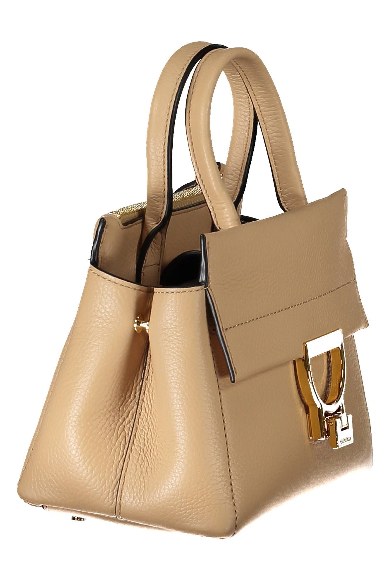 Beige Leather Elegance Shoulder Bag