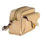 Elegant Beige Leather Shoulder Bag with Pockets
