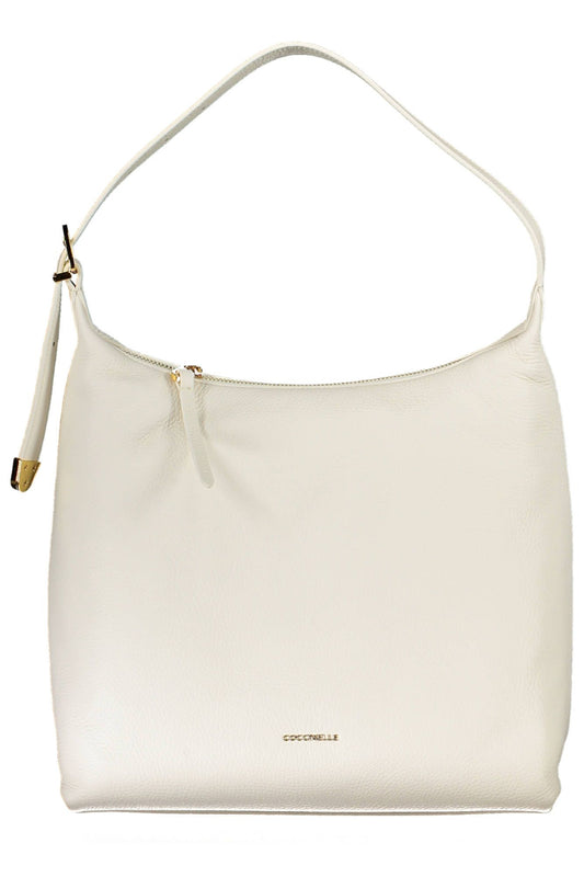 Elegant White Leather Shoulder Bag