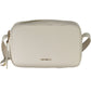 Chic White Leather Shoulder Bag with Logo Detail