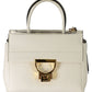 Elegant White Leather Handbag with Versatile Straps