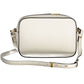 Chic White Leather Shoulder Bag with Sleek Closure