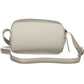 Chic White Leather Shoulder Bag with Logo Detail