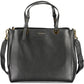 Elegant Black Leather Bag with Versatile Straps