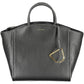 Elegant Black Leather Handbag with Adjustable Strap
